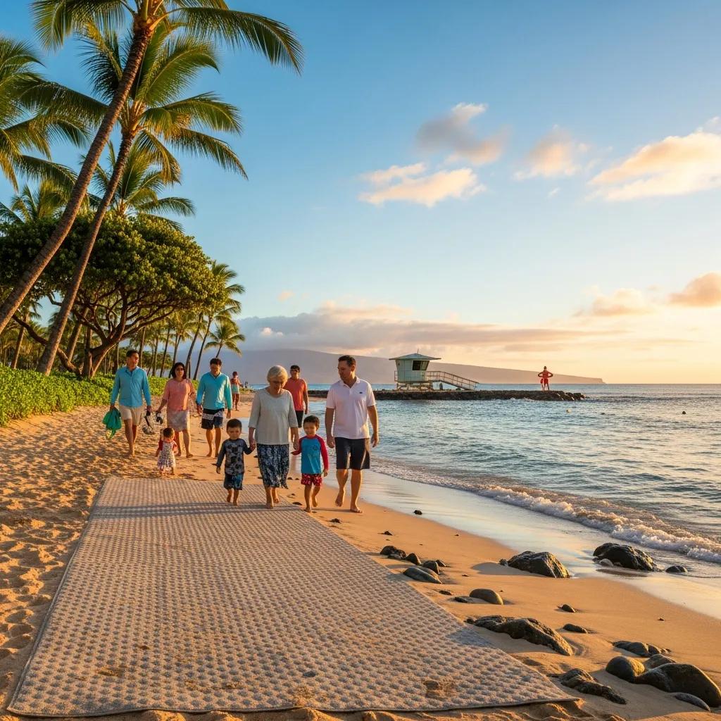 Hawaiian beach landscape representing safety and tranquility in slip and fall contexts